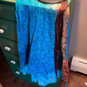 Silk sari wrap skirt